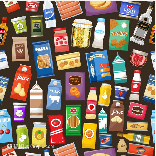 食物无缝图案矢量插图 赋能食品视觉设计的无限创意